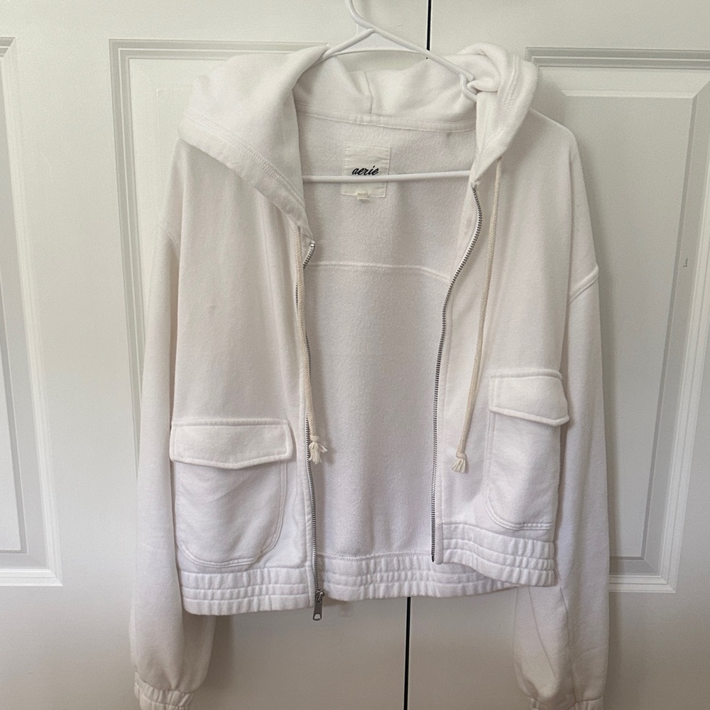 Aerie Women's White Bomber Jacket